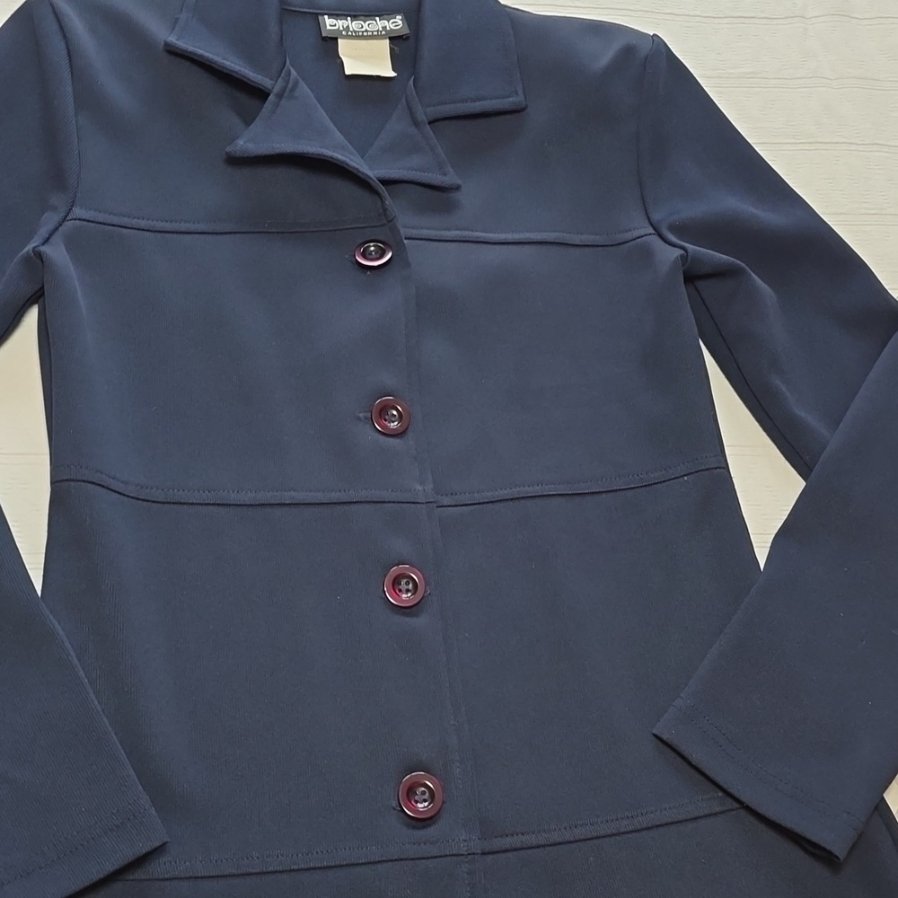Brioche Navy Structured Longline Coat Womens Size 5/6 (XS)
